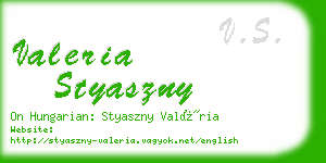 valeria styaszny business card